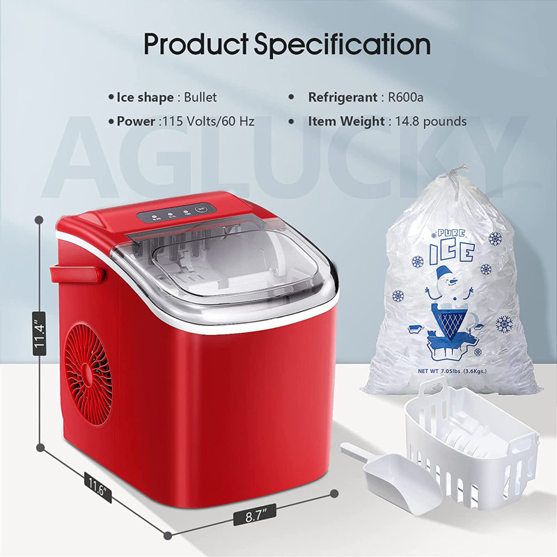 COWSAR 26 Lb. Daily Production Bullet Clear Ice Portable Ice Maker